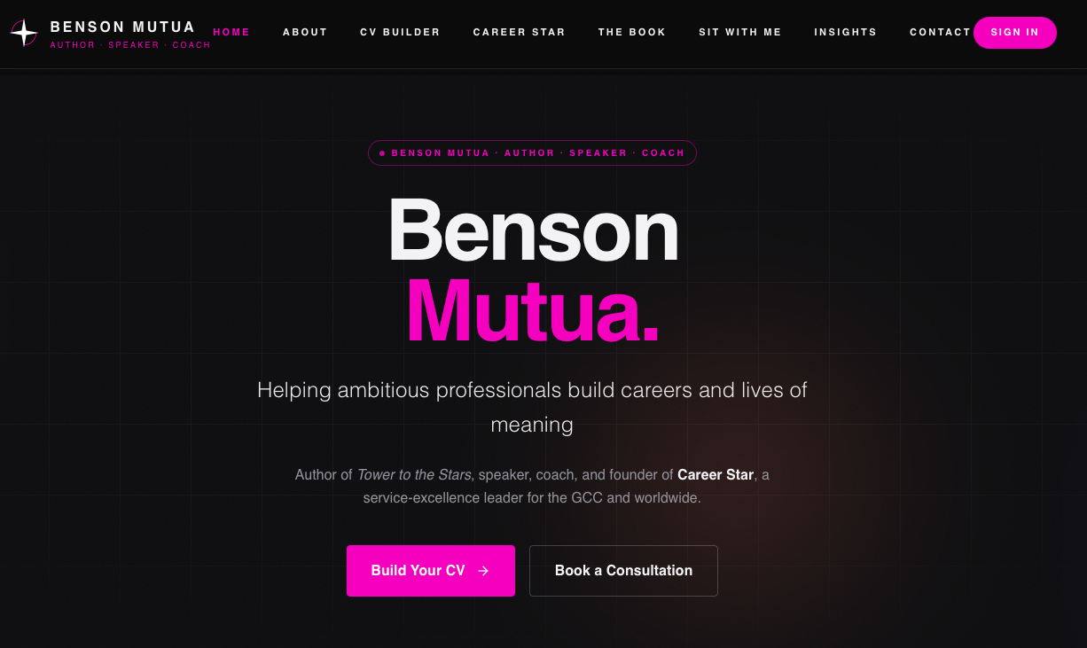 Career Coaching live website screenshot
