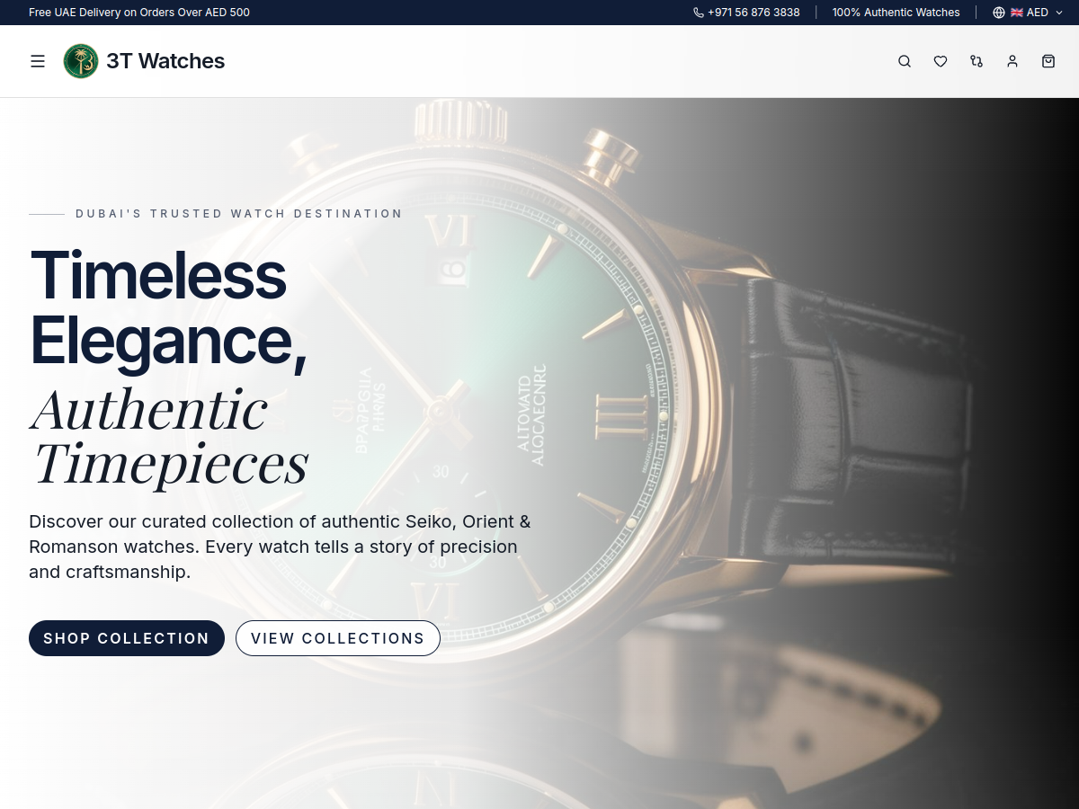 Luxury Watch Boutique live website screenshot